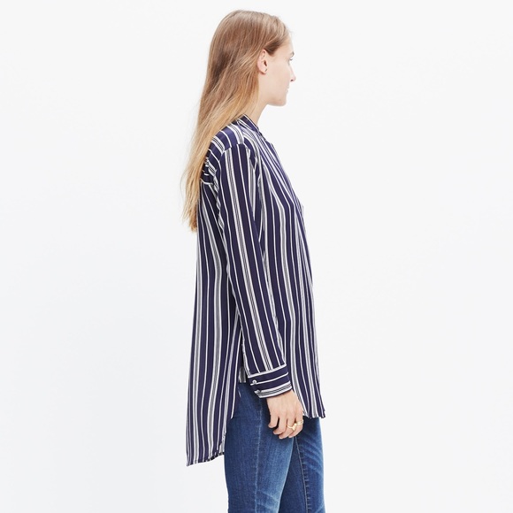 Madewell Mulberry Silk Tunic Blouse - Picture 2 of 6